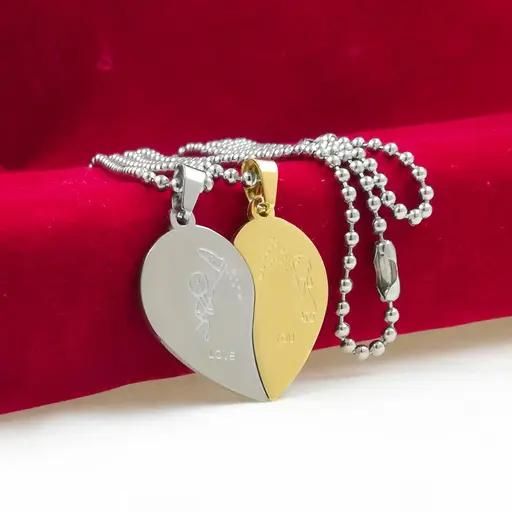 TrueLove Heart Necklace – Rhodium-Plated Stainless Steel Pendant with Chain, Lightweight Gift for Valentine’s, Anniversary & Birthday