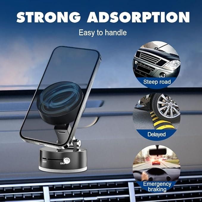 AuraGrip 360° Magnetic Phone Stand – Foldable, Strong Grip Holder for Desk, Car & Bedside