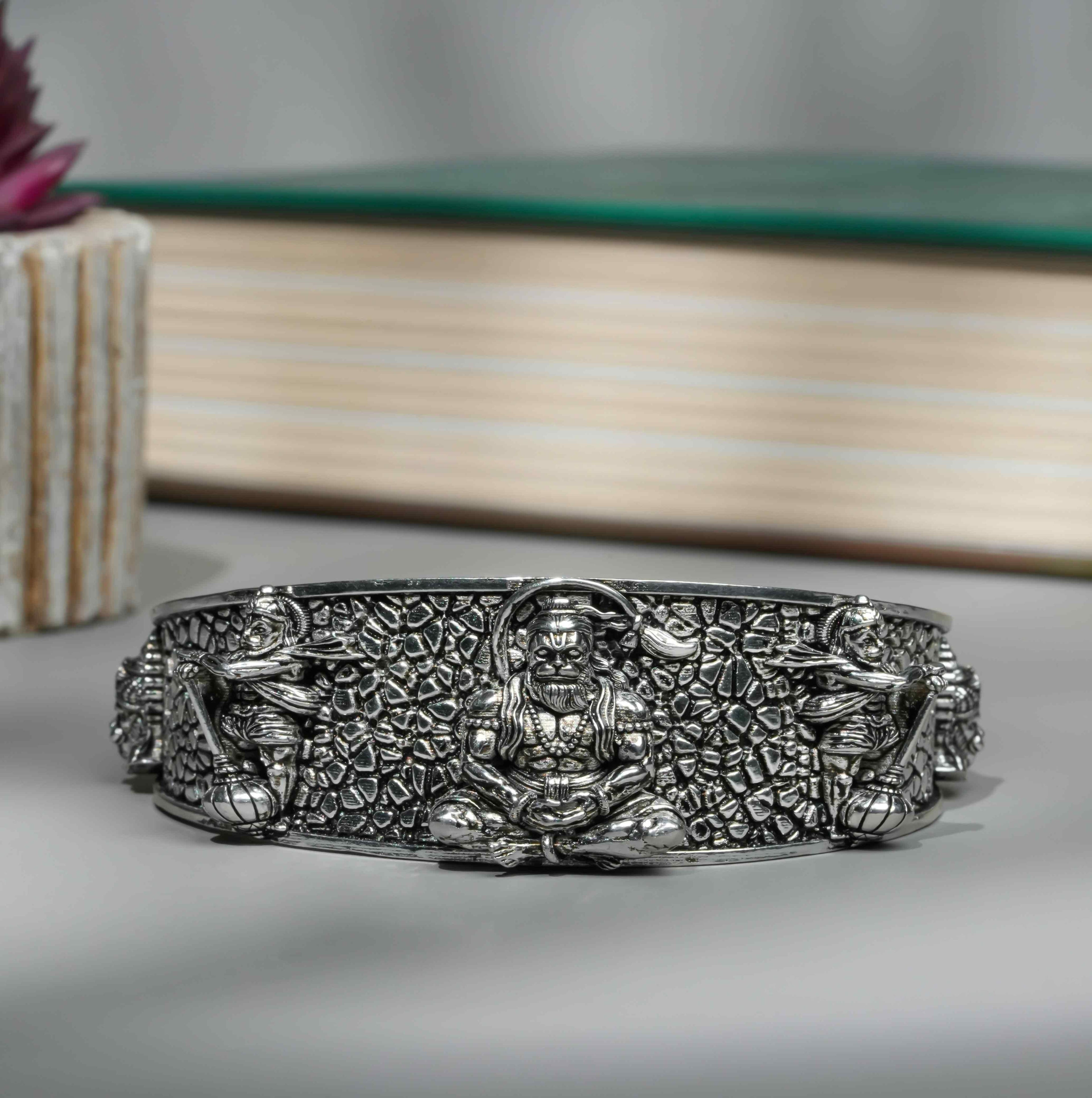 Bajrang Bali Kada – Stainless Steel Bracelet for Men | Symbol of Strength, Faith & Protection