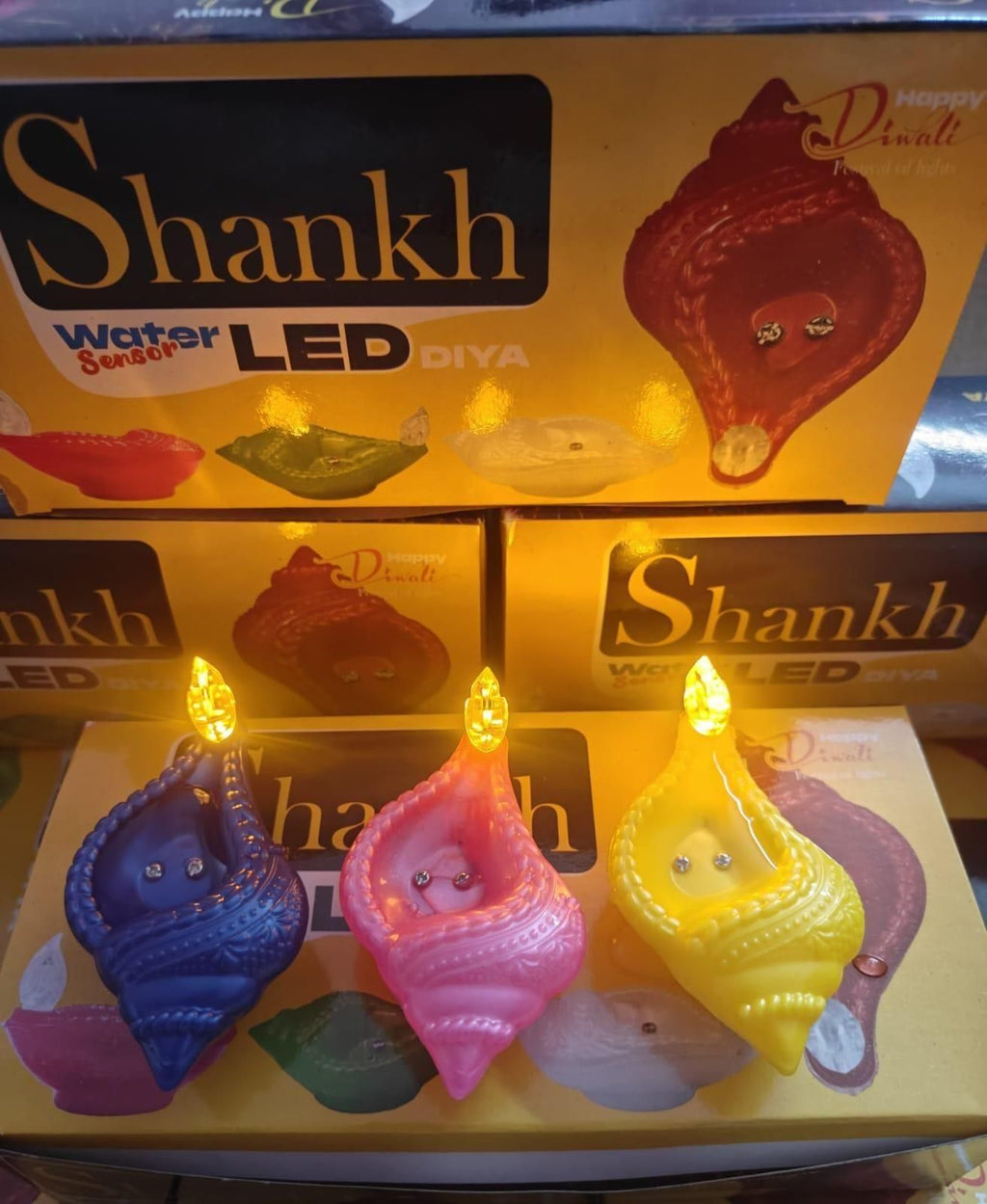 PujaGlow Water Diya – LED Flameless Diya with Automatic Water Sensor, Safe & Reusable for Diwali, Pooja & Home Decoration