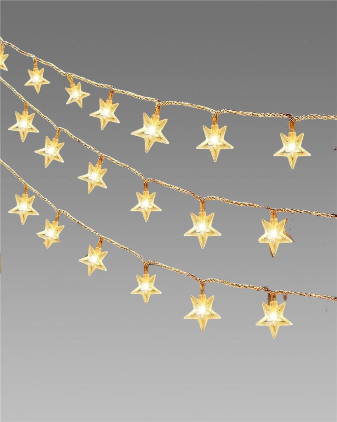 StarGlow LED String Lights – Star Pattern Fairy Lights, Multicolor, USB/Rechargeable, Perfect for Home Decor, Parties & Festivals