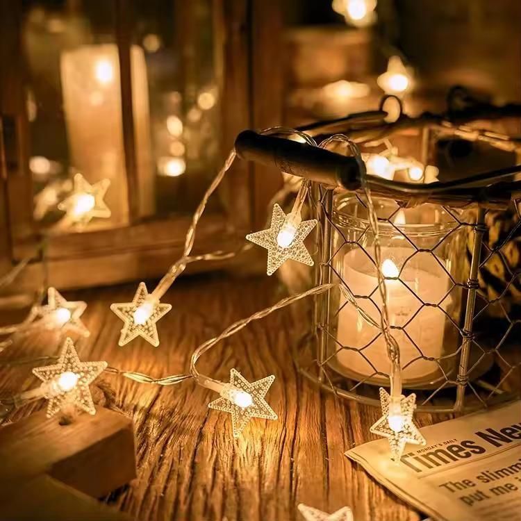 StarGlow LED String Lights – Star Pattern Fairy Lights, Multicolor, USB/Rechargeable, Perfect for Home Decor, Parties & Festivals