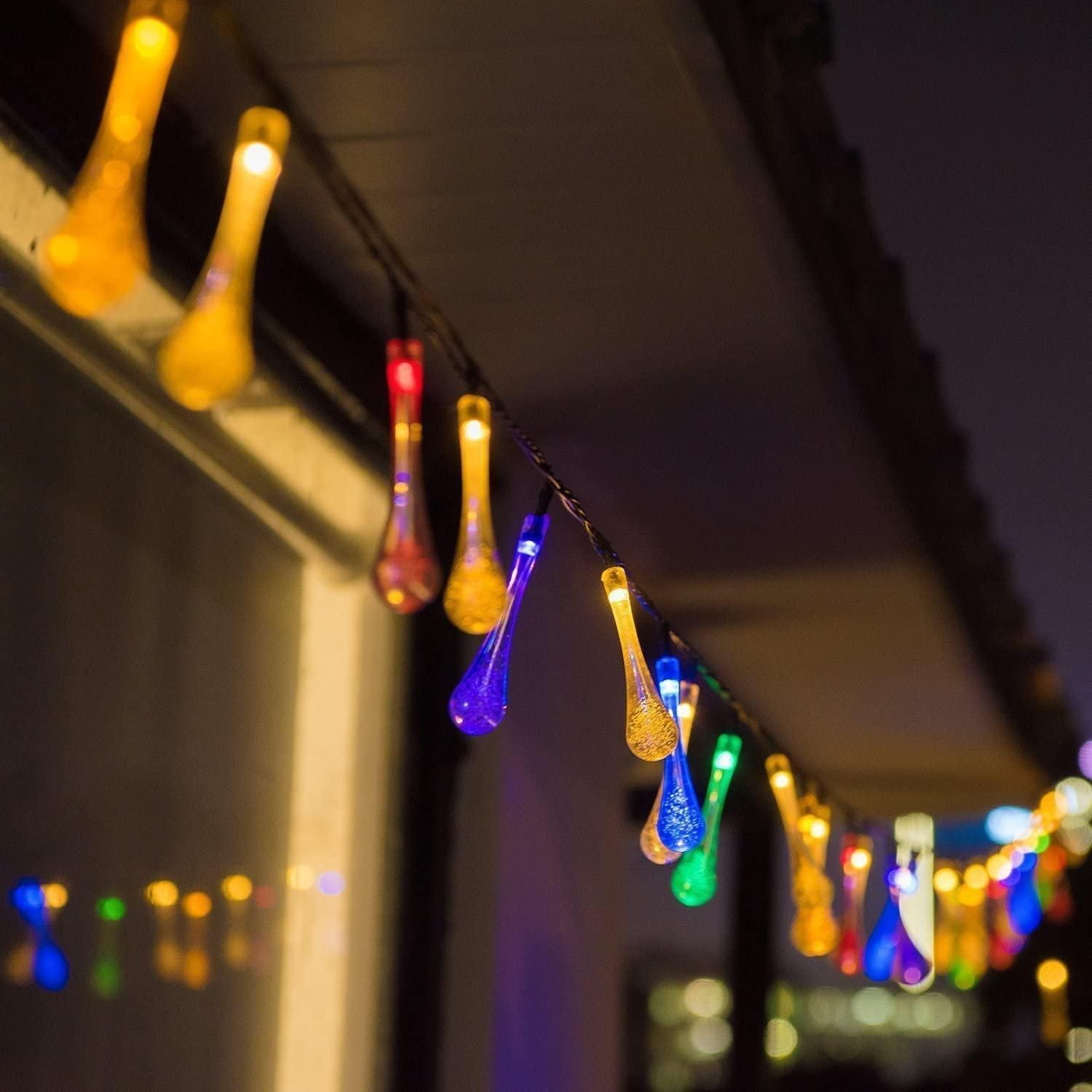 Raindrop Glow LED String Lights – Raindrop Pattern Fairy Lights, USB Powered & Waterproof, Perfect for Indoor & Outdoor Parties, Home & Garden Decor