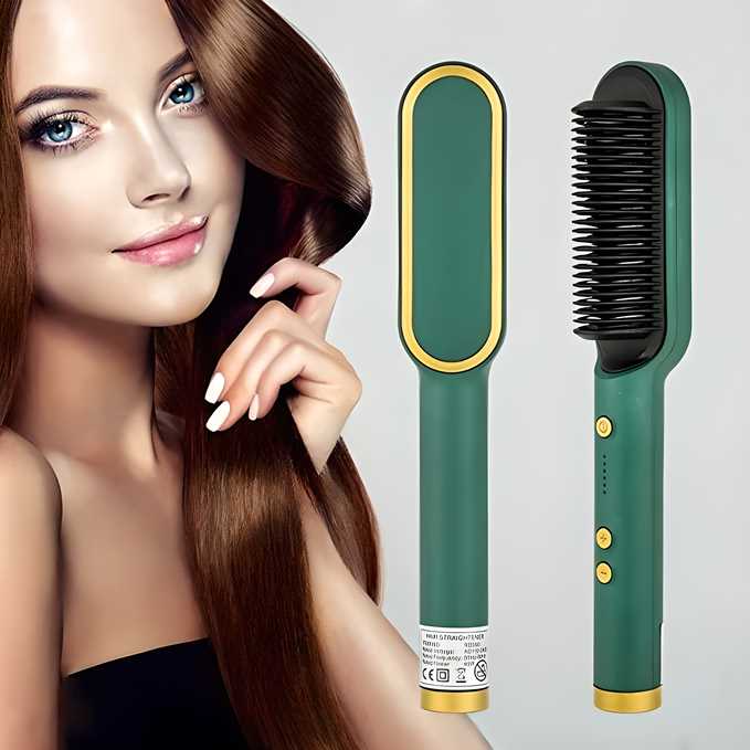SilkWave 3-in-1 Comb Brush – Hair Straightener, Detangler & Anion Massager for All Hair Types | Quick Salon-Style Hair in Minutes