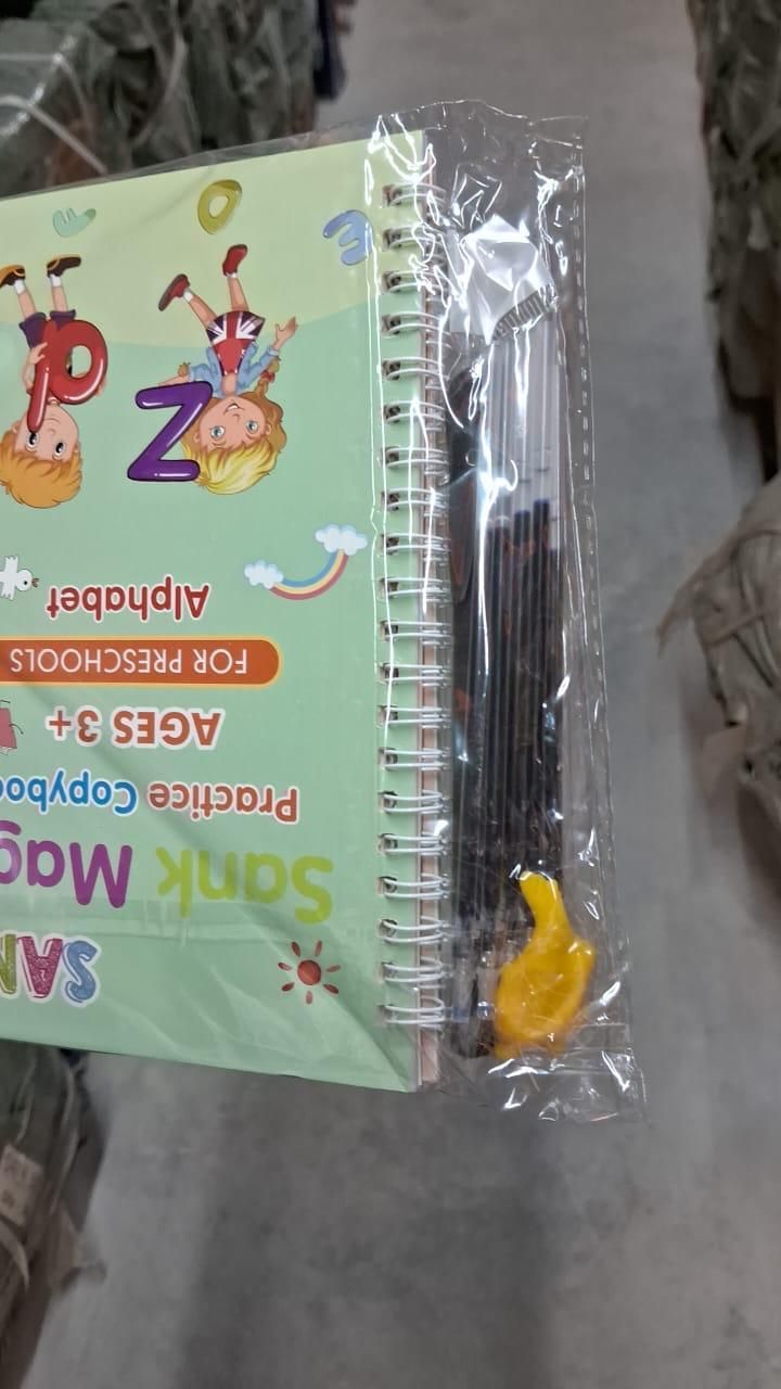 Sank Magic Practice Copybook – 4 Reusable Books with Pen, Grip & Refills | Fun Handwriting & Learning Set for Kids