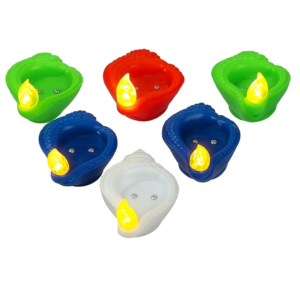 PujaGlow Water Diya – LED Flameless Diya with Automatic Water Sensor, Safe & Reusable for Diwali, Pooja & Home Decoration