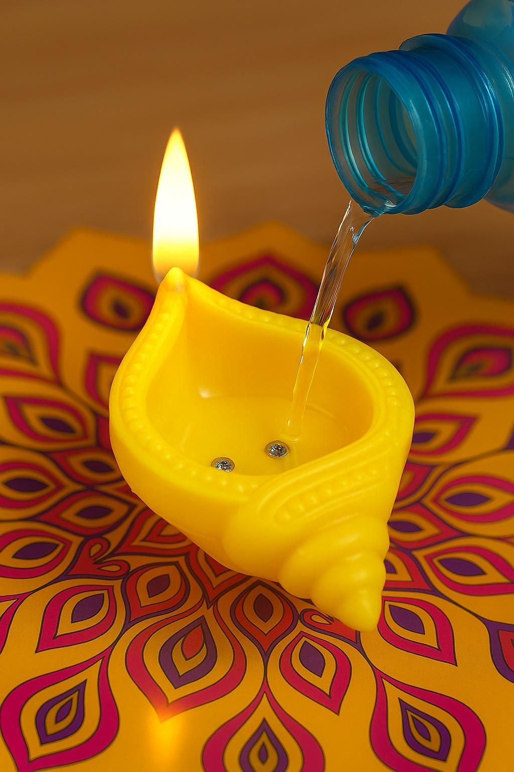 PujaGlow Water Diya – LED Flameless Diya with Automatic Water Sensor, Safe & Reusable for Diwali, Pooja & Home Decoration