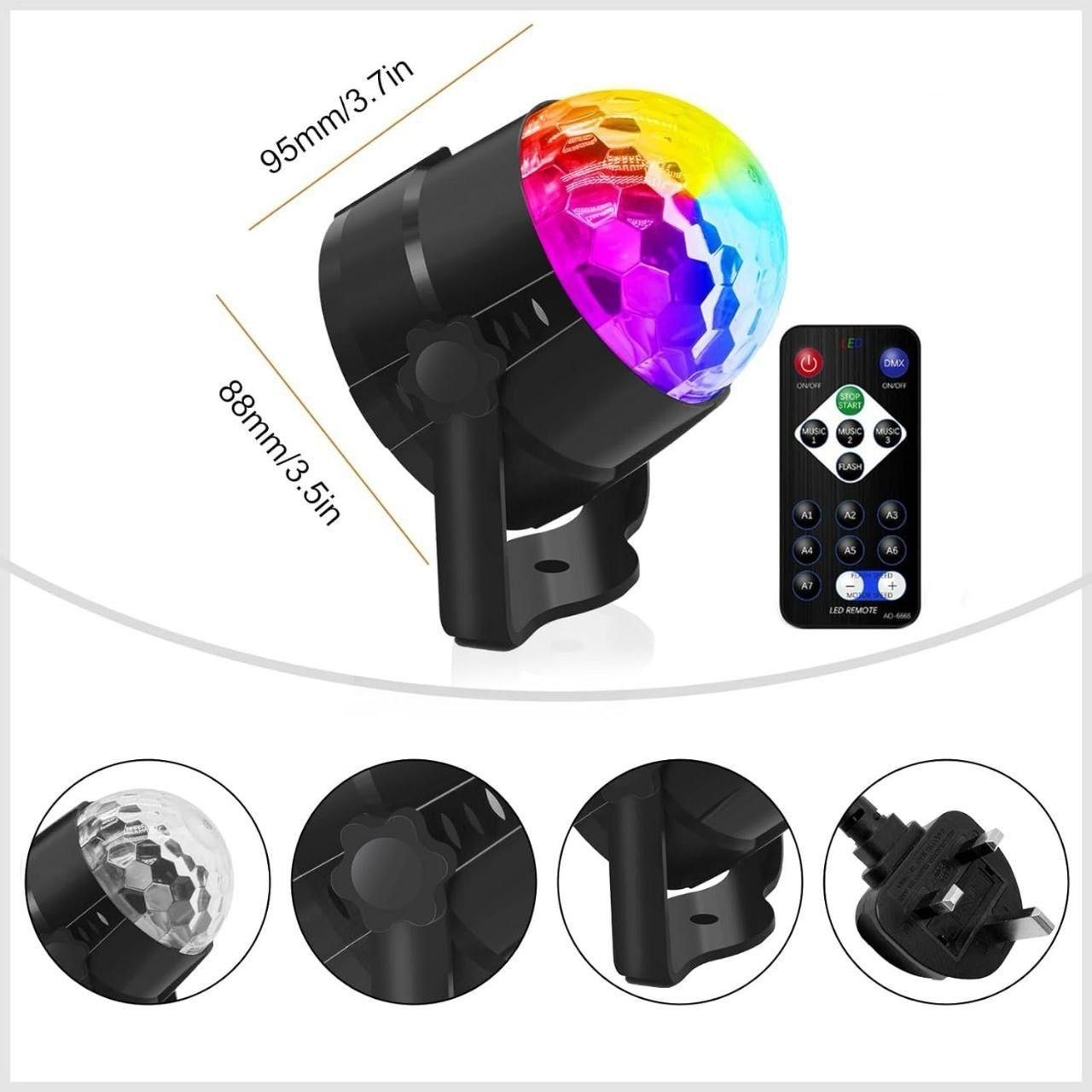 DanceVibe Light – Multicolor LED Disco/Party Light with Music Sync, USB/Battery Powered for Home, Bedroom, Dance Floor & Events