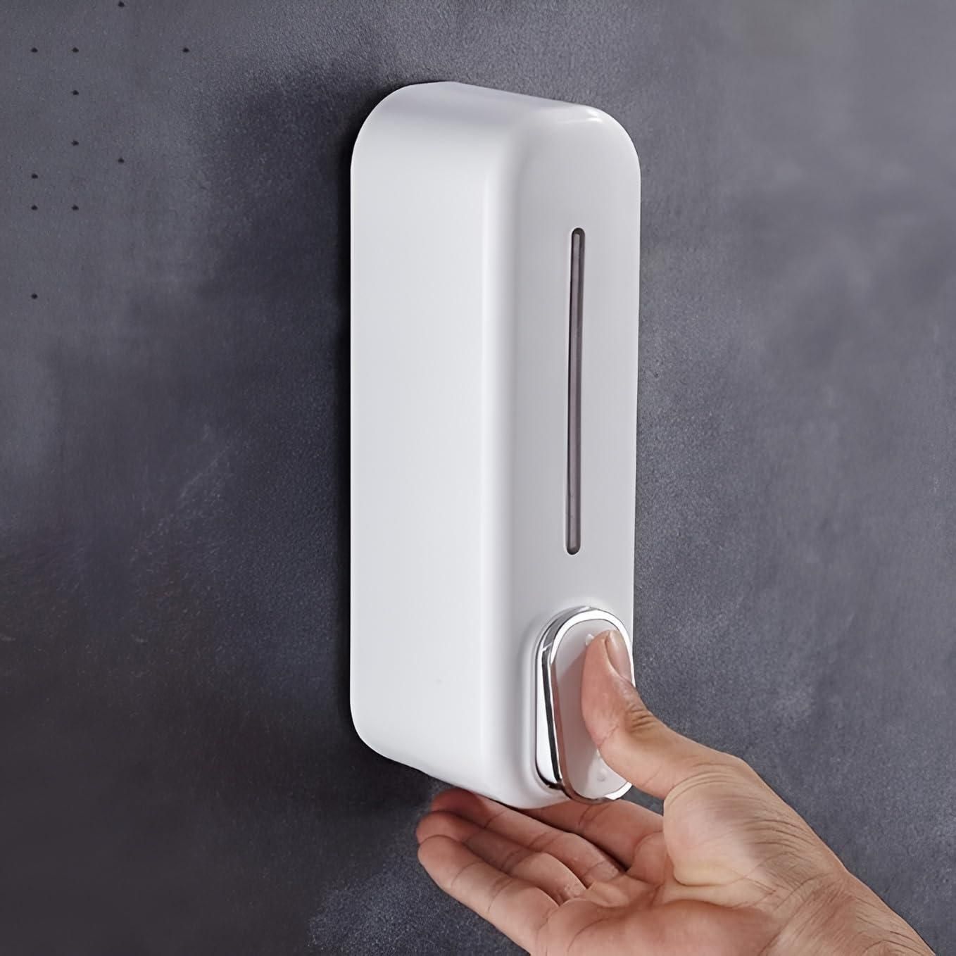 LuxePress Wall-Mounted Soap Dispenser – Refillable, Leakproof, Easy Press Design for Bathroom & Kitchen