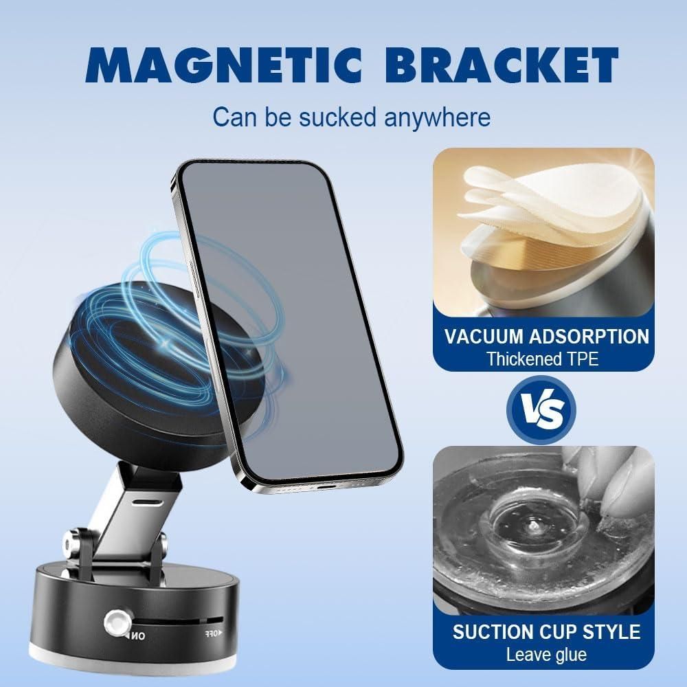 AuraGrip 360° Magnetic Phone Stand – Foldable, Strong Grip Holder for Desk, Car & Bedside