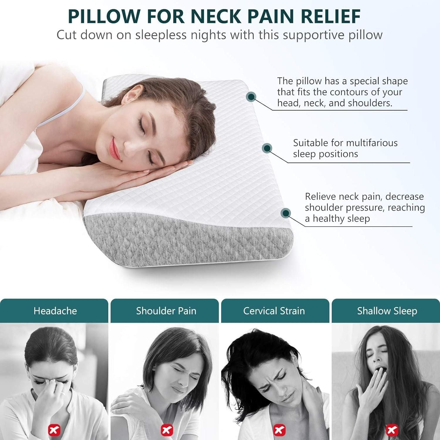 SleepWell Neck Support Pillow – Ergonomic Memory Foam for Travel, Home & Office | Pain Relief & Comfortable Sleep