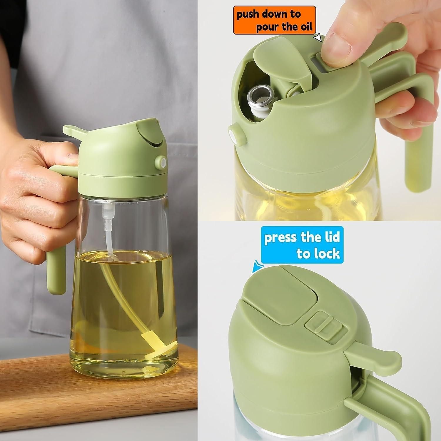 SmartSpray Oil Dispenser – 2-in-1 Glass Spray & Pour Bottle for Cooking, BBQ, Salad & Baking | 500ml Leak-Proof Kitchen Tool