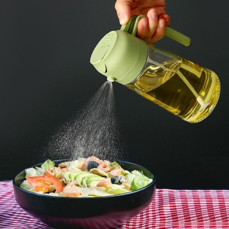 SmartSpray Oil Dispenser – 2-in-1 Glass Spray & Pour Bottle for Cooking, BBQ, Salad & Baking | 500ml Leak-Proof Kitchen Tool