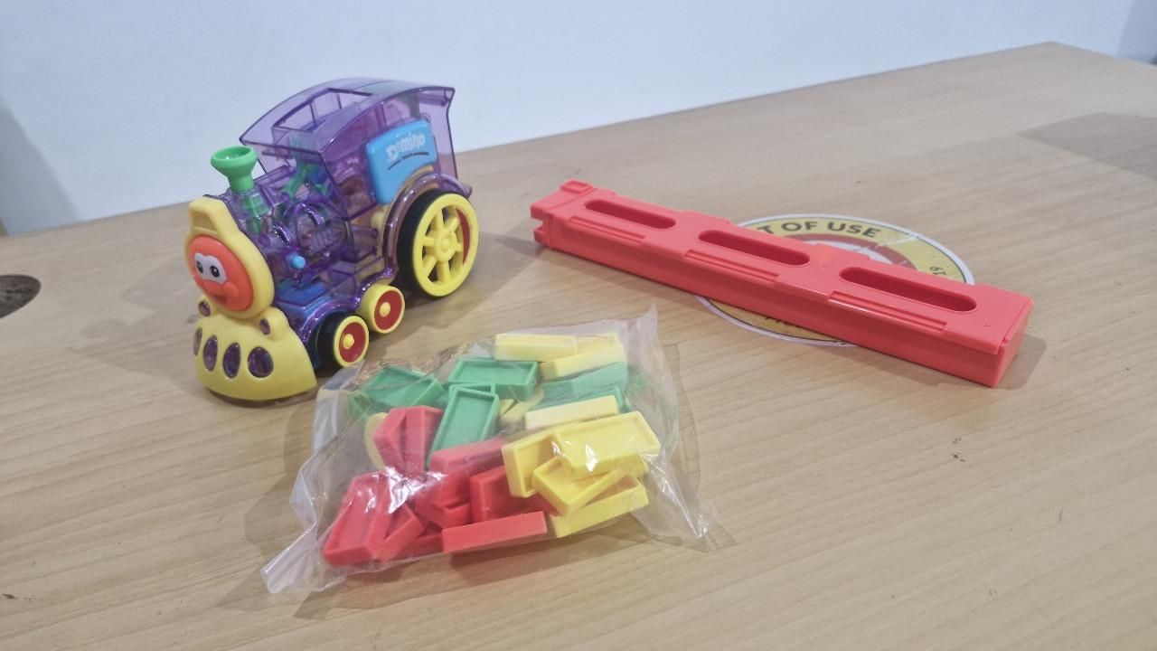 ChooChoo Domino Train Set – Automatic Domino Placement, 40 Colorful Blocks with Sound Effects for Kids’ Fun & Learning