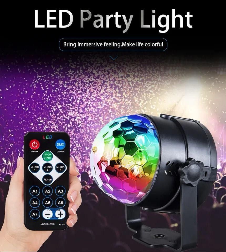 DanceVibe Light – Multicolor LED Disco/Party Light with Music Sync, USB/Battery Powered for Home, Bedroom, Dance Floor & Events
