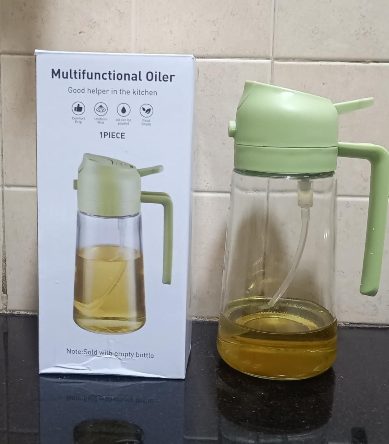 SmartSpray Oil Dispenser – 2-in-1 Glass Spray & Pour Bottle for Cooking, BBQ, Salad & Baking | 500ml Leak-Proof Kitchen Tool