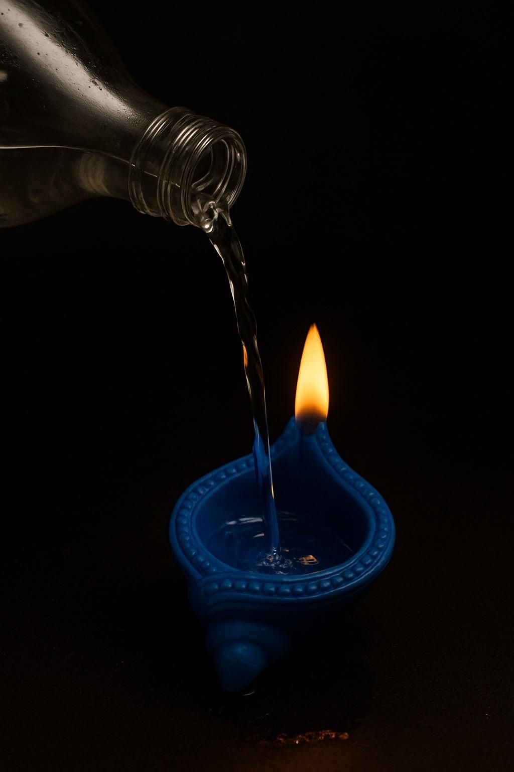PujaGlow Water Diya – LED Flameless Diya with Automatic Water Sensor, Safe & Reusable for Diwali, Pooja & Home Decoration