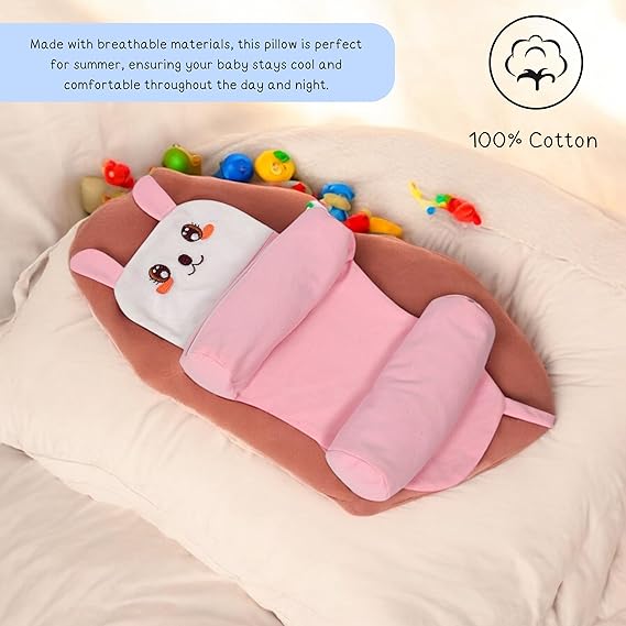 Baby Shaping Head Support Pillow – Soft, Breathable Anti-Flat Head Cushion for Newborns & Infants