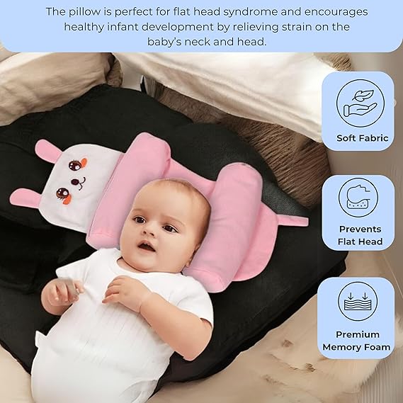 Baby Shaping Head Support Pillow – Soft, Breathable Anti-Flat Head Cushion for Newborns & Infants