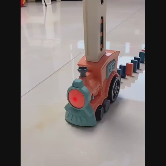 ChooChoo Domino Train Set – Automatic Domino Placement, 40 Colorful Blocks with Sound Effects for Kids’ Fun & Learning